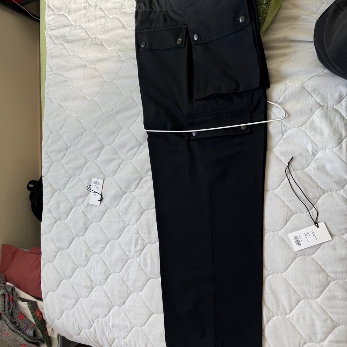 오라리 울해링본 카고팬츠 블랙 4사이즈 상품이미지2