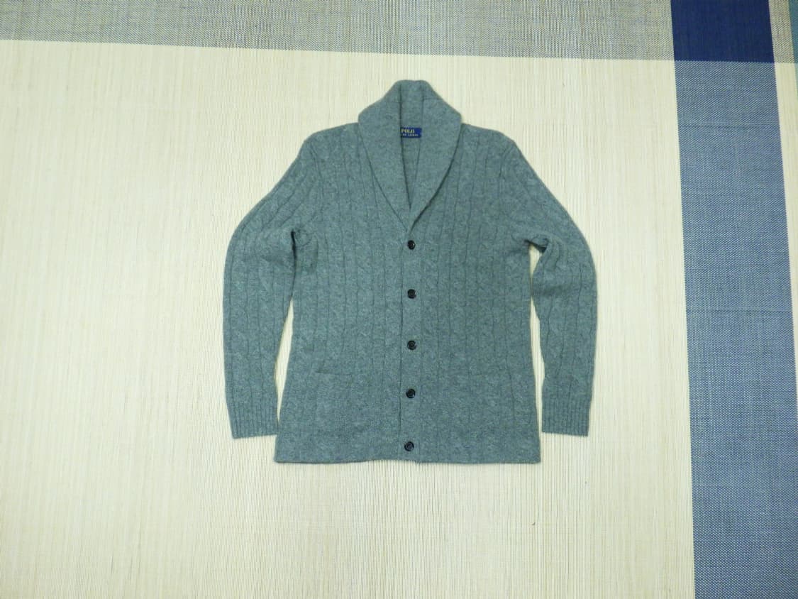 (M/95) 폴로랄프로렌 울 숄카라 꽈배기 니트 가디건 상품이미지1