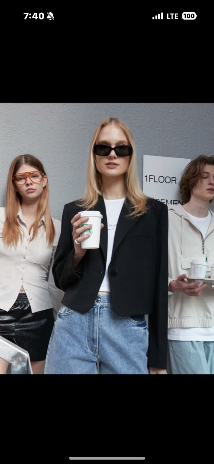 브플먼트 원버튼 크롭 자켓 s 상품이미지1