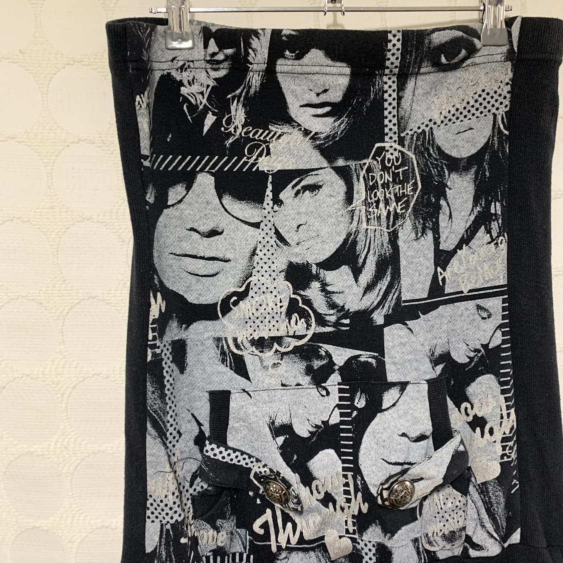 빈티지 프린트 스트랩리스 원피스 상품이미지4