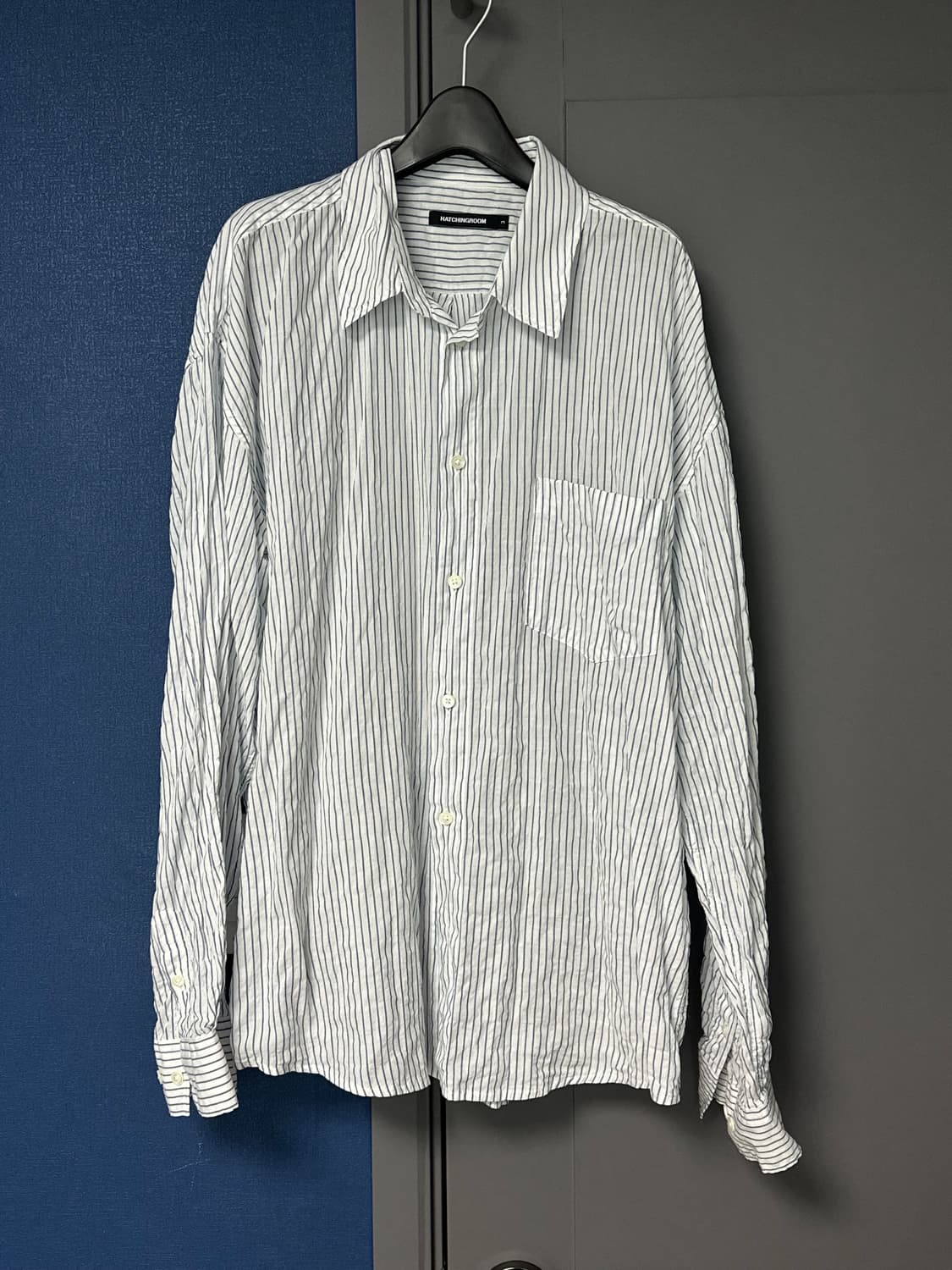 해칭룸 클래식 셔츠 셔링 스트라이프 상품이미지1