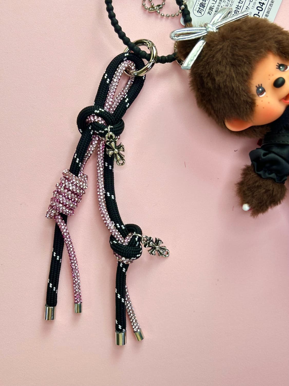 (5)정품몬치치🖤💖 커스텀 키링 블랙 +핑크로맨틱 체인룩 ✨ 상품이미지2