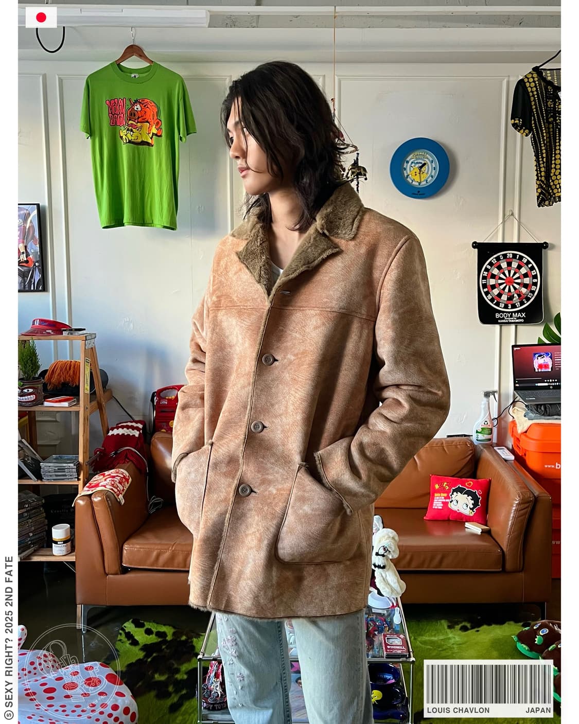 90-00s LOUIS CHAVLON Faux Lather Fur JK 상품이미지1