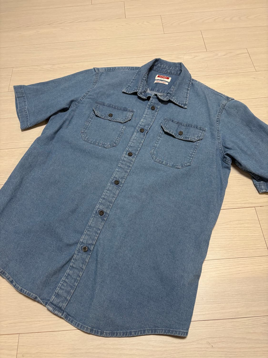 빈티지 wrangler 랭글러 데님 반필 셔츠 M(100) 상품이미지1