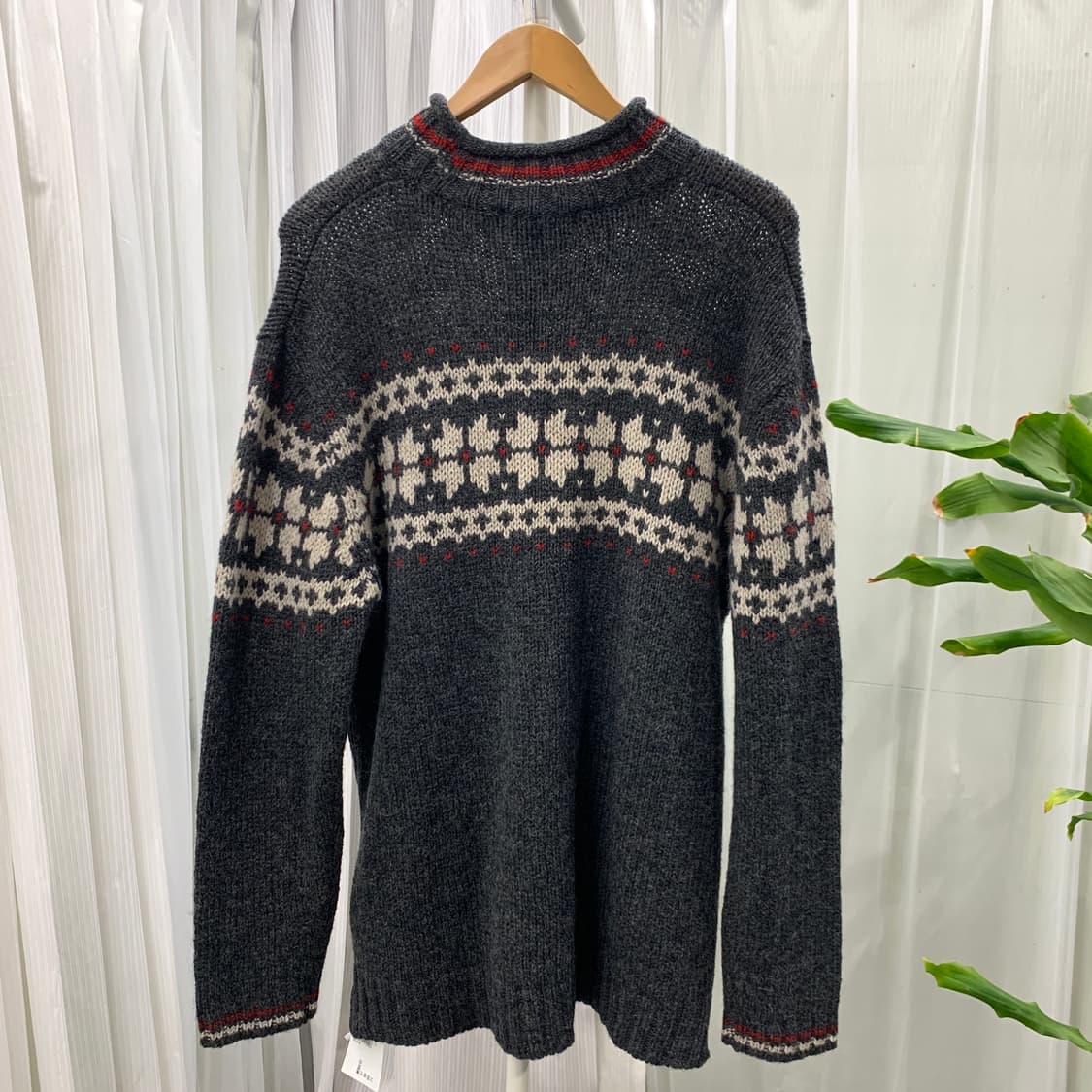 에디바우어 빈티지 노르딕 울 100 롱니트 1848 상품이미지2