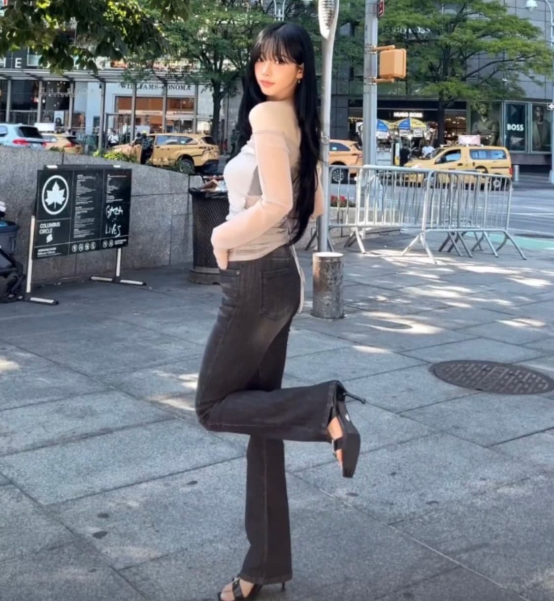 쓰리타임즈 5501 Bootcut black jeans S 상품이미지1