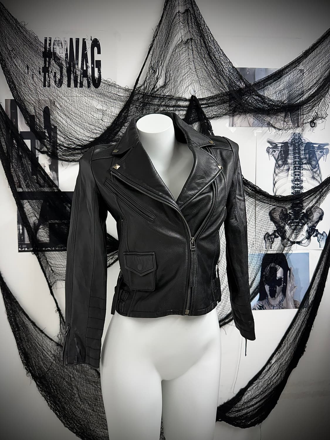 Real leather studs jacket 상품이미지7