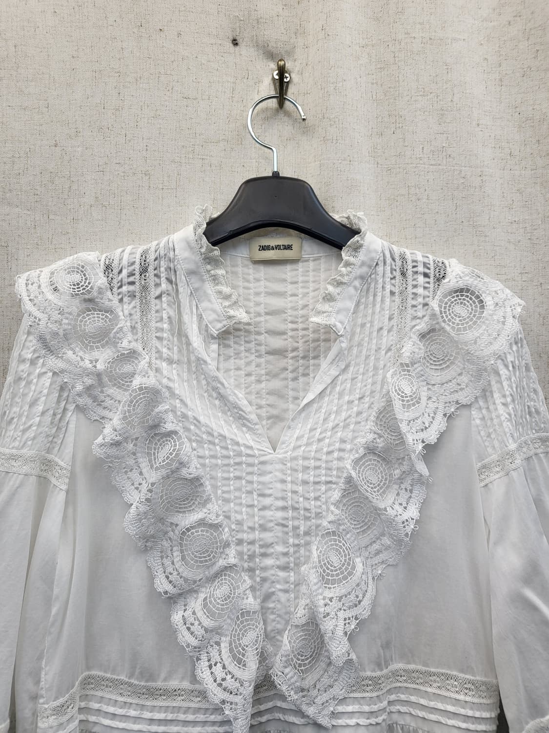 ZADIG&VOLTAIRE 레이스 블라우스 화이트 상품이미지3
