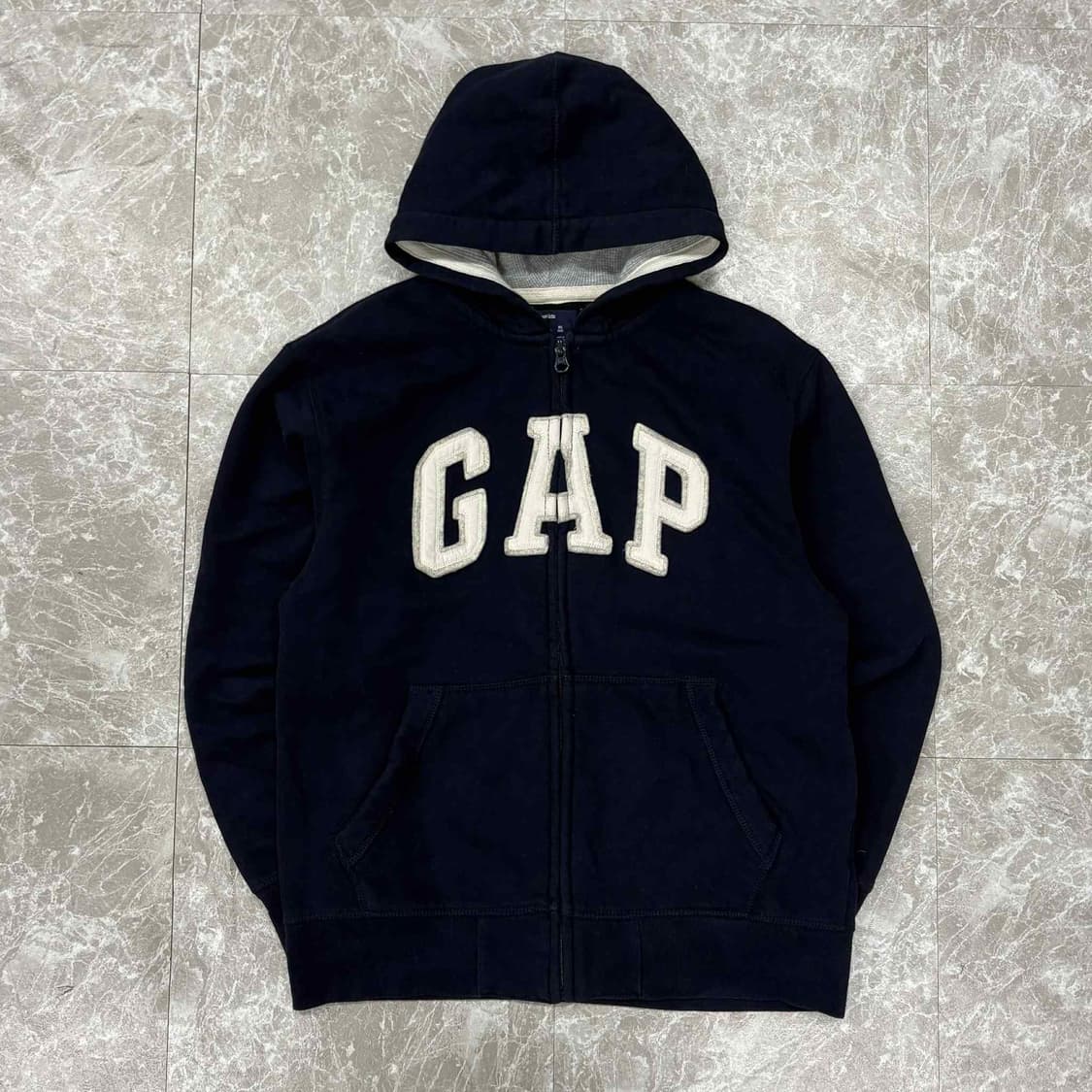 Gap 갭 네이비&화이트 스웻 후드집업 희귀져지 상품이미지2