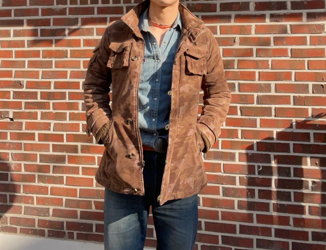 하와이안 코듀로이 브라운 카모 필드자켓 상품이미지2