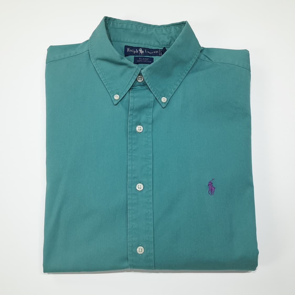 CL708 XL 폴로 90s 미국판 코튼 버튼다운 틸그린 셔츠 남방 상품이미지8
