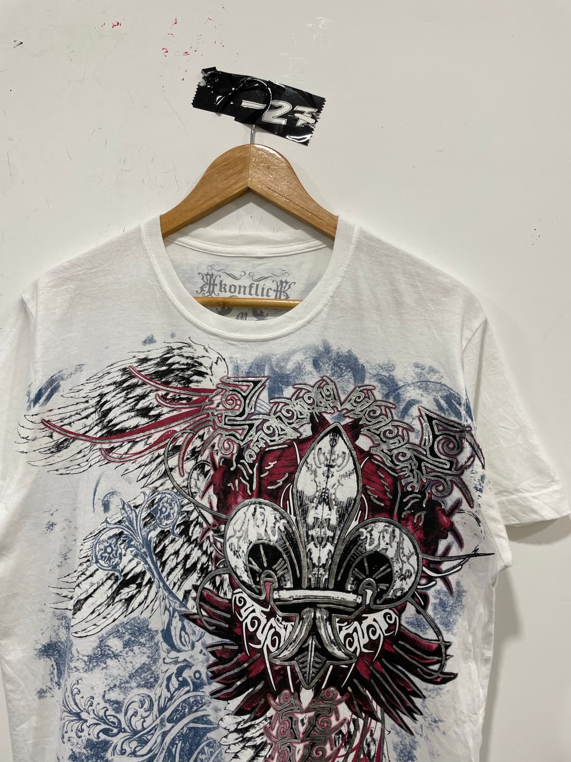 Konflic 콘플릭 Y2K 펑크 빅 프린팅 반팔티셔츠 상품이미지6