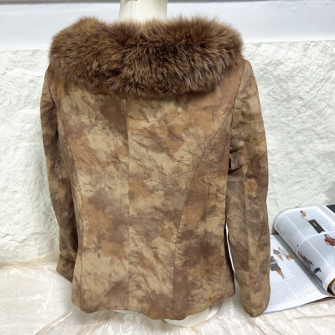 빈티지 폭스퍼칼라 맵느낌 되지가죽자켓 상품이미지4