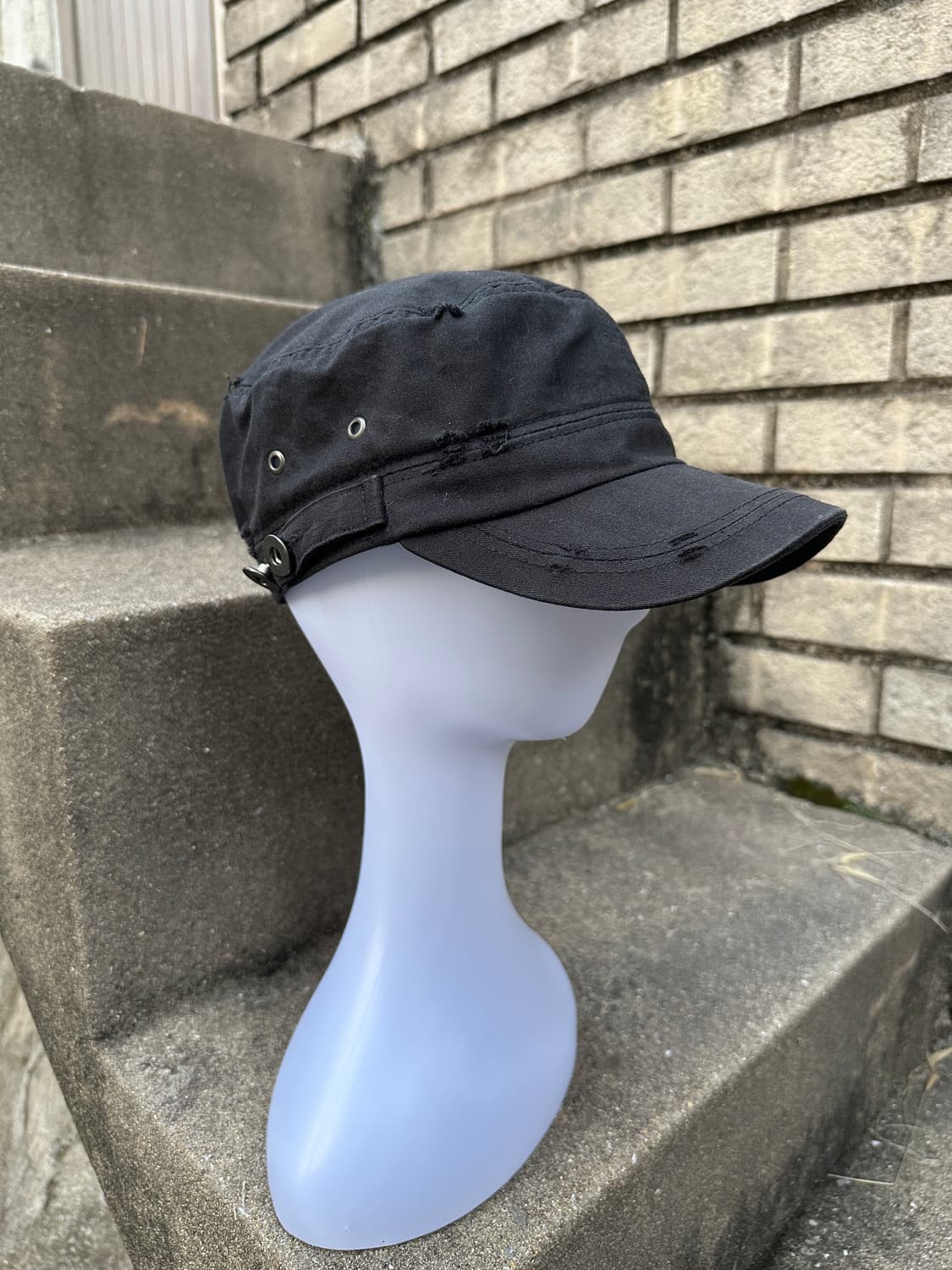 Vintage distressed black cap 상품이미지3