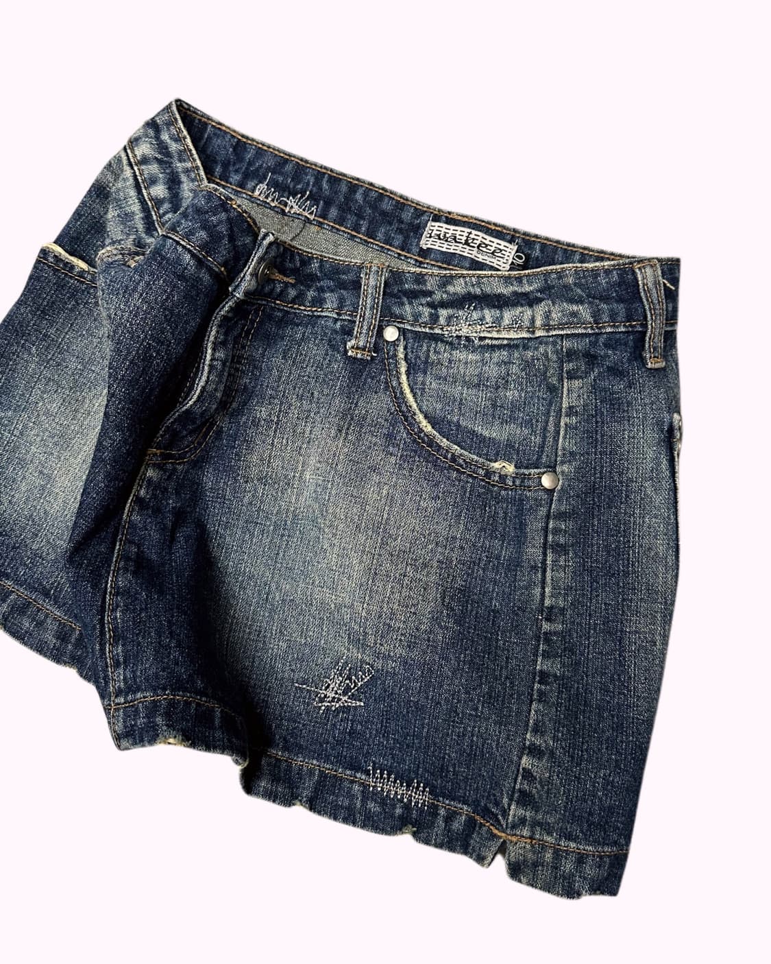 low-rise stitch denim skirt 상품이미지4