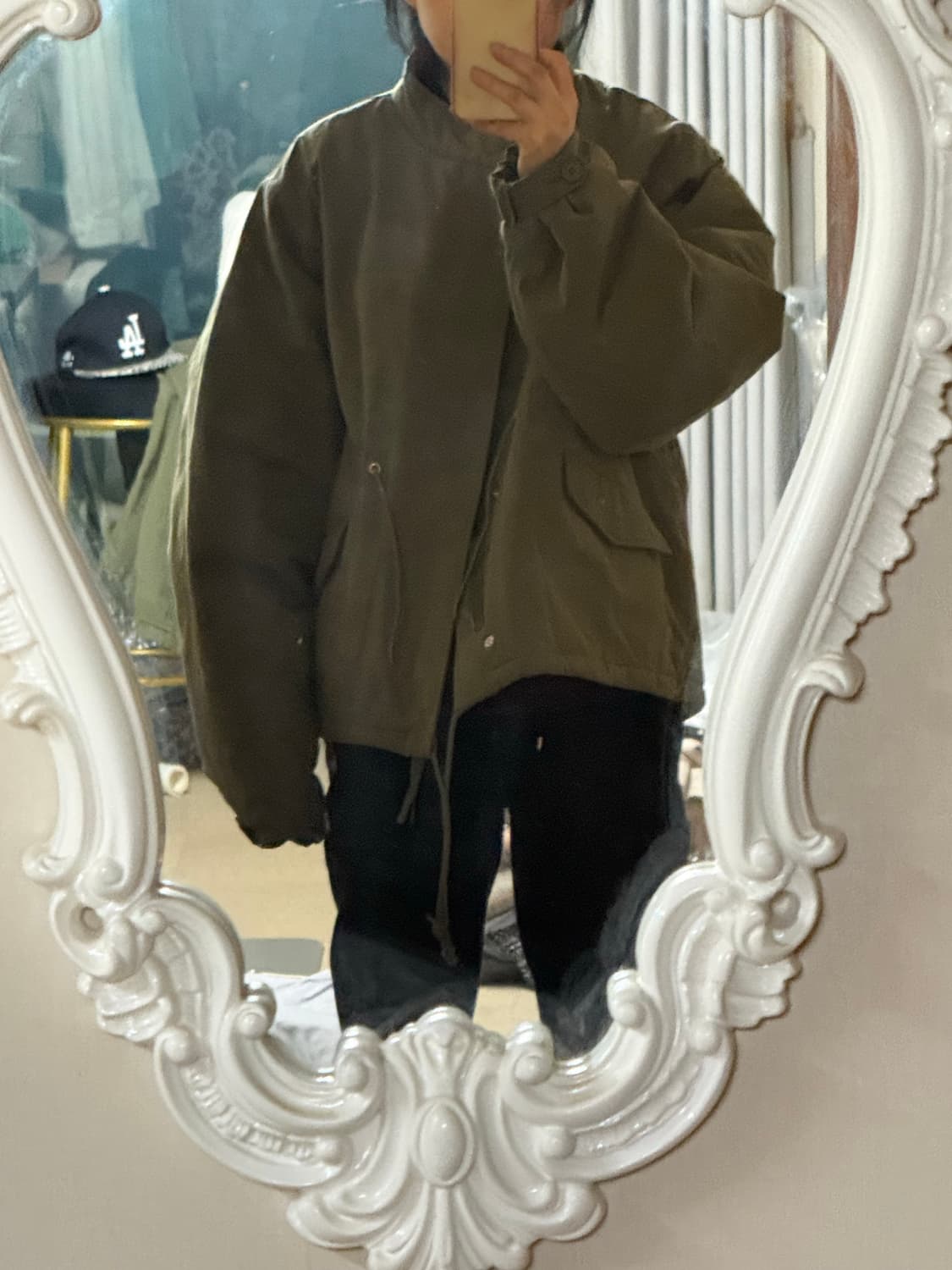 라퍼지  숏 야상 점퍼재킷   M  66   미착용  상품이미지6