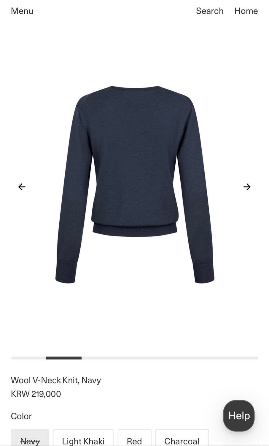 아모멘토 Wool V-Neck Knit, Navy 0사이즈 상품이미지2