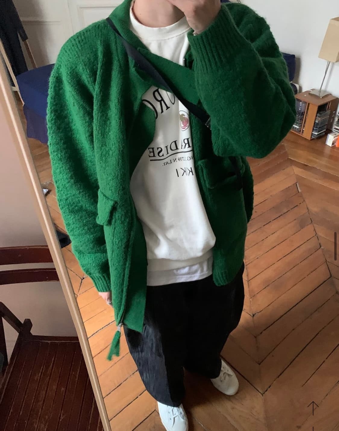 호아이보 클라우드 해비 니트집업 그린 상품이미지2