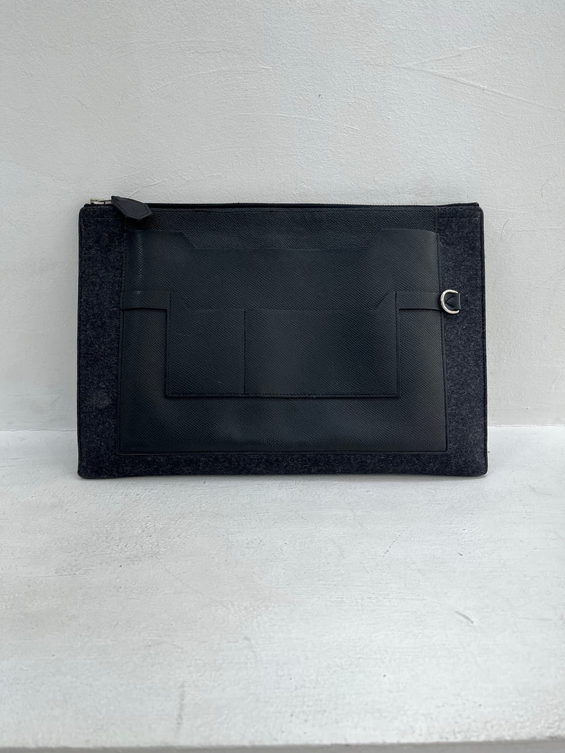 에르메스 블랙 펠트 가죽 클러치 파우치 상품이미지1