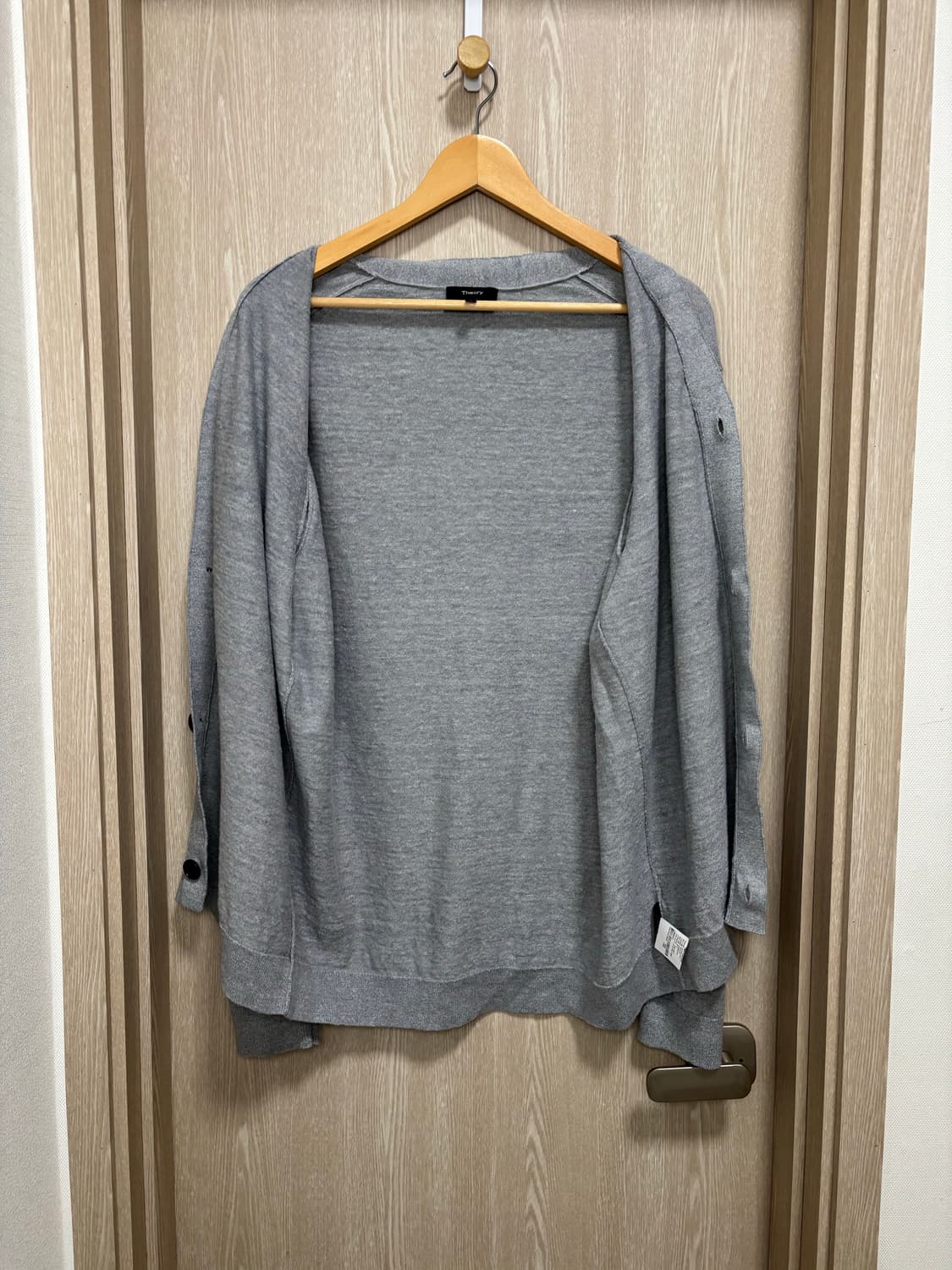 24SS)띠어리 린넨혼방 버튼 가디건M/연그레이 상품이미지5