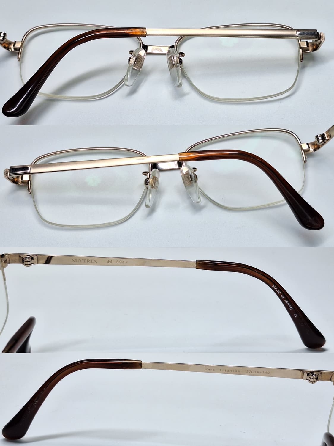 일제 순수 티타늄 반무테 안경테/MATRIX MA-5947/일본 빈티지  상품이미지9