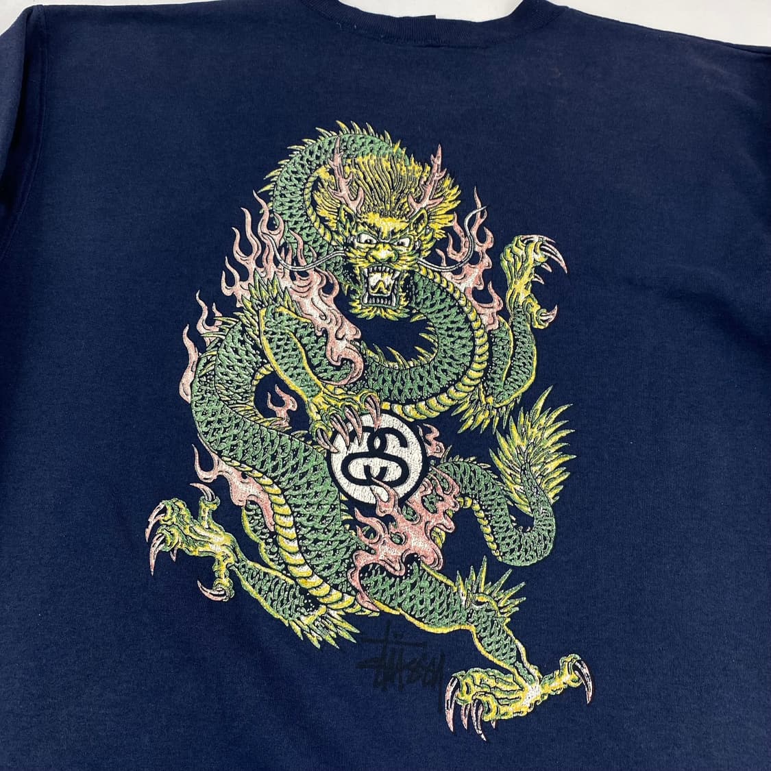 90s 스투시 드래곤 빅로고 네이비 빈티지 맨투맨 (100) 상품이미지4