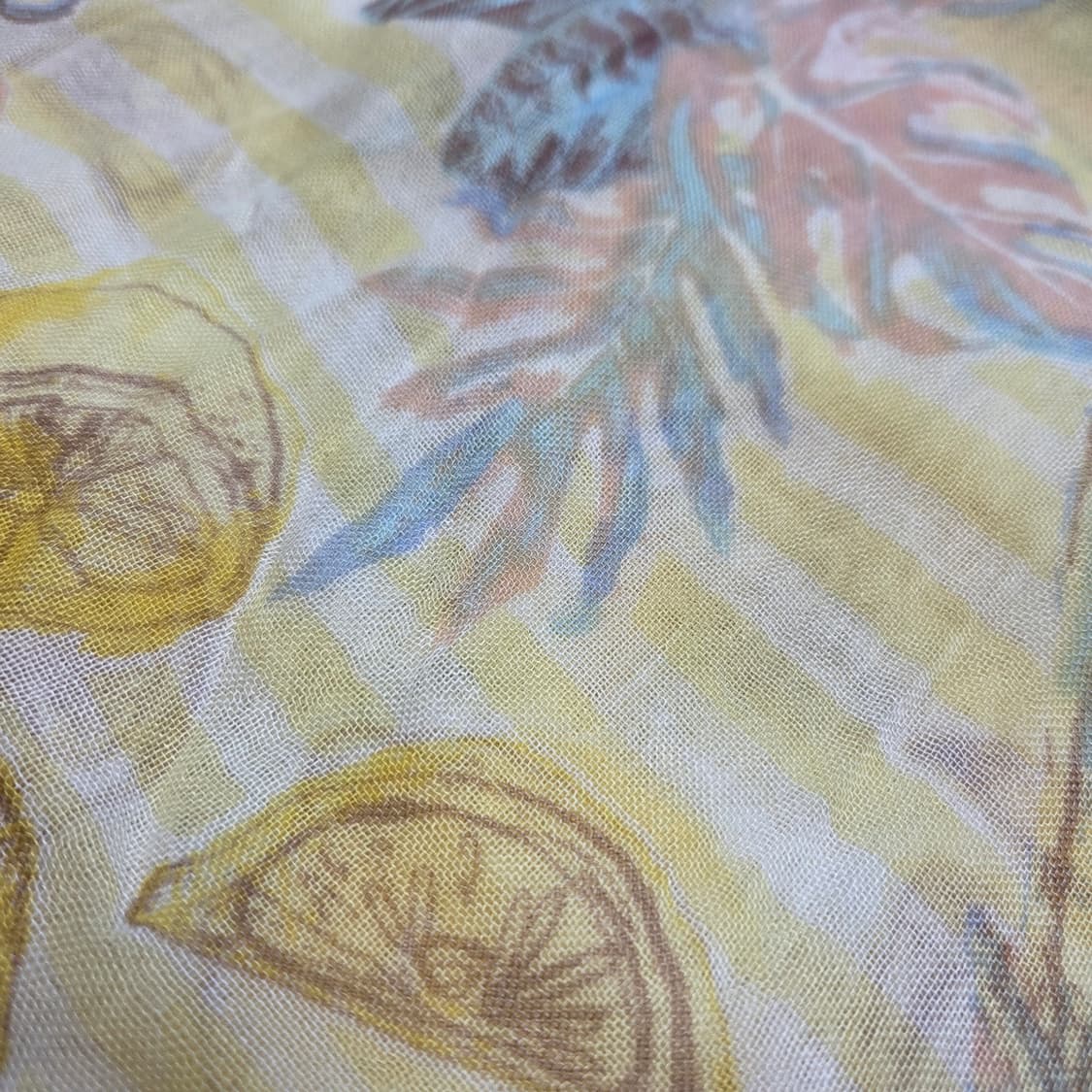 일본 빈티지 하구미 모리걸 트로피컬 레몬 롱 스카프 상품이미지2