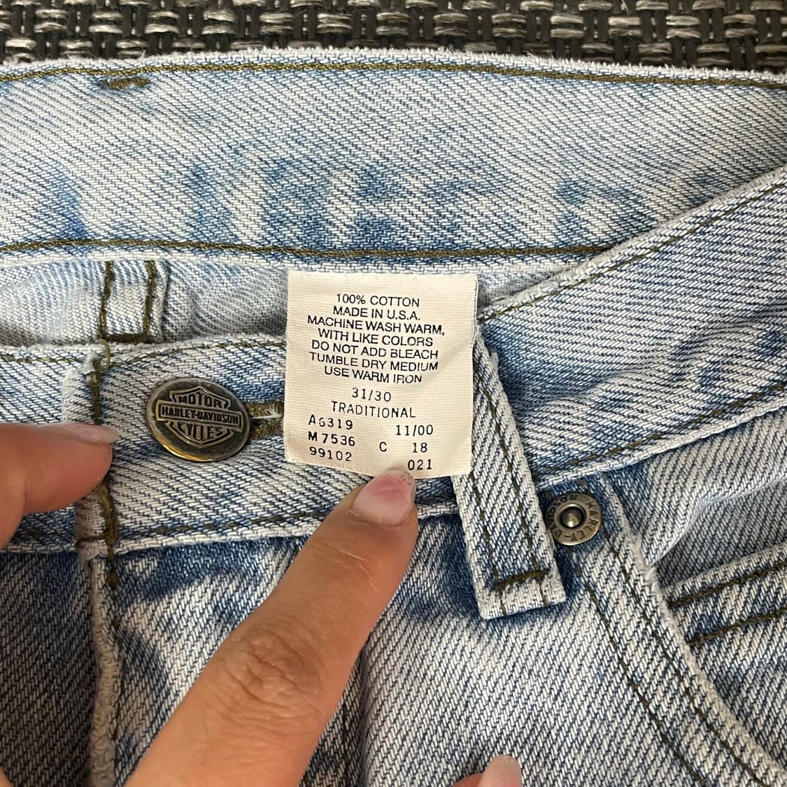 (31) 할리데이비슨 빈티지 연청 데님 팬츠 상품이미지4