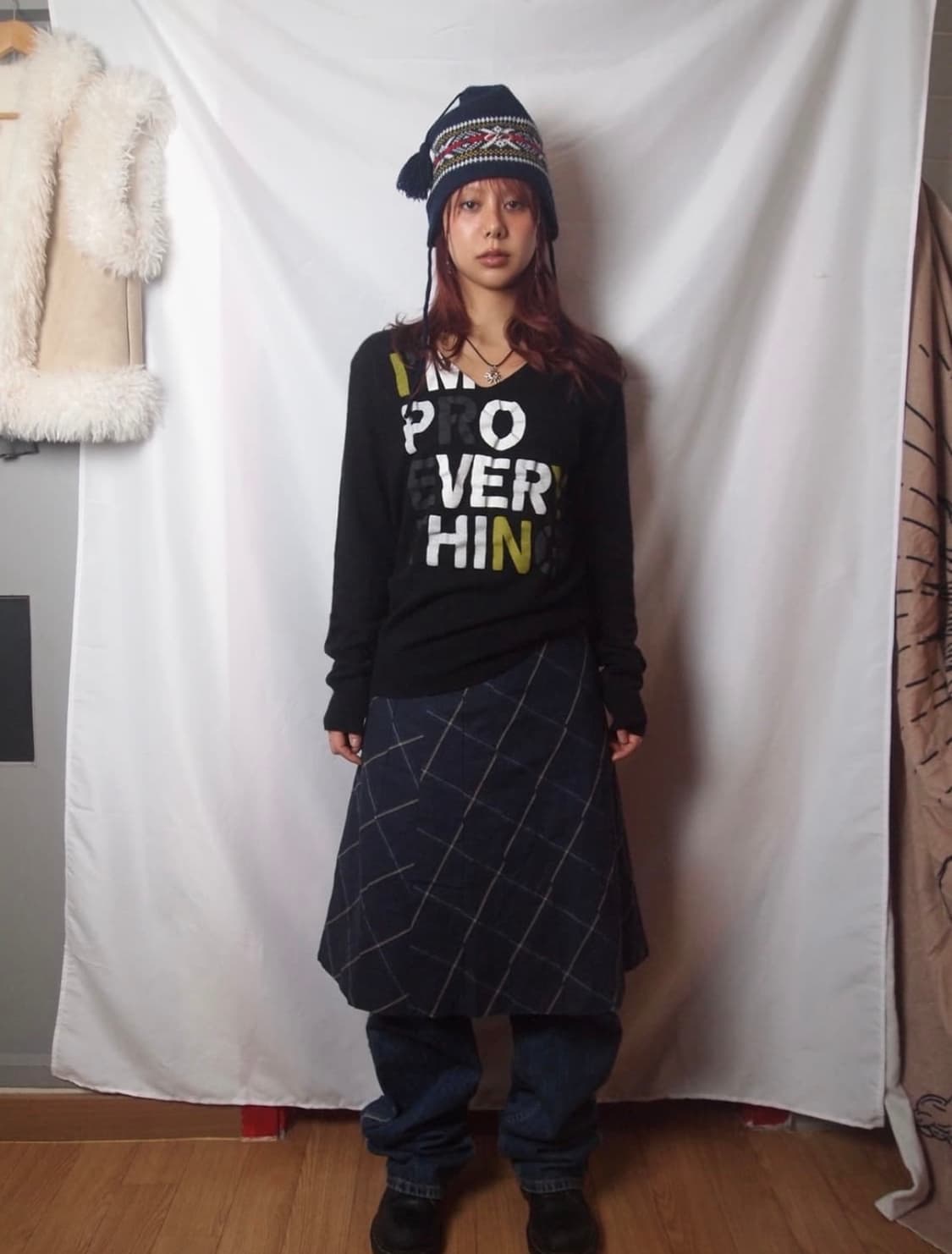 KUMIKYOKU 쿠미코큐 체크 플리츠 스커트 상품이미지1