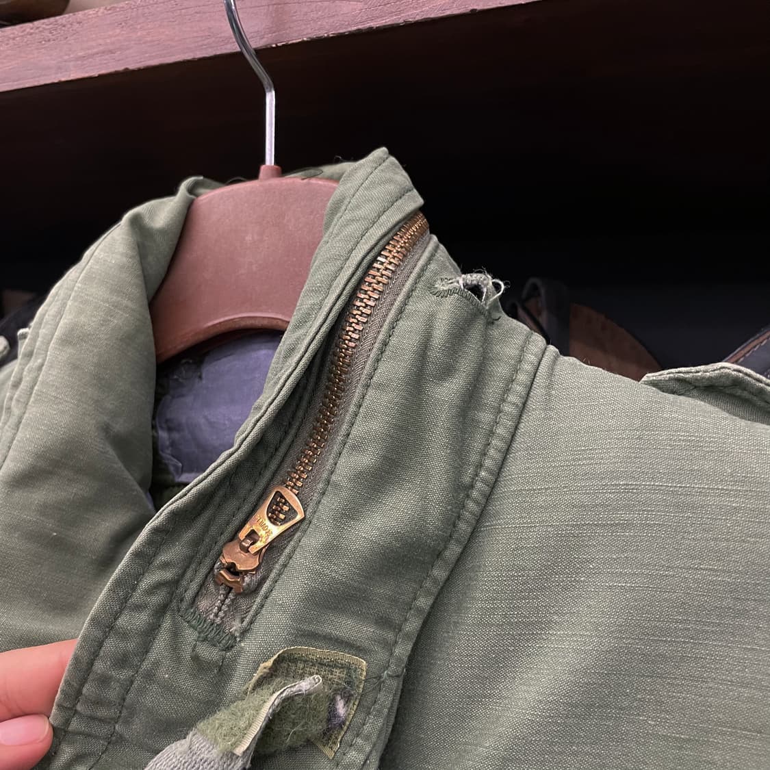 70s M65 필드 자켓 미군 오리지널 밀리터리 황동 지퍼 야상 상품이미지7