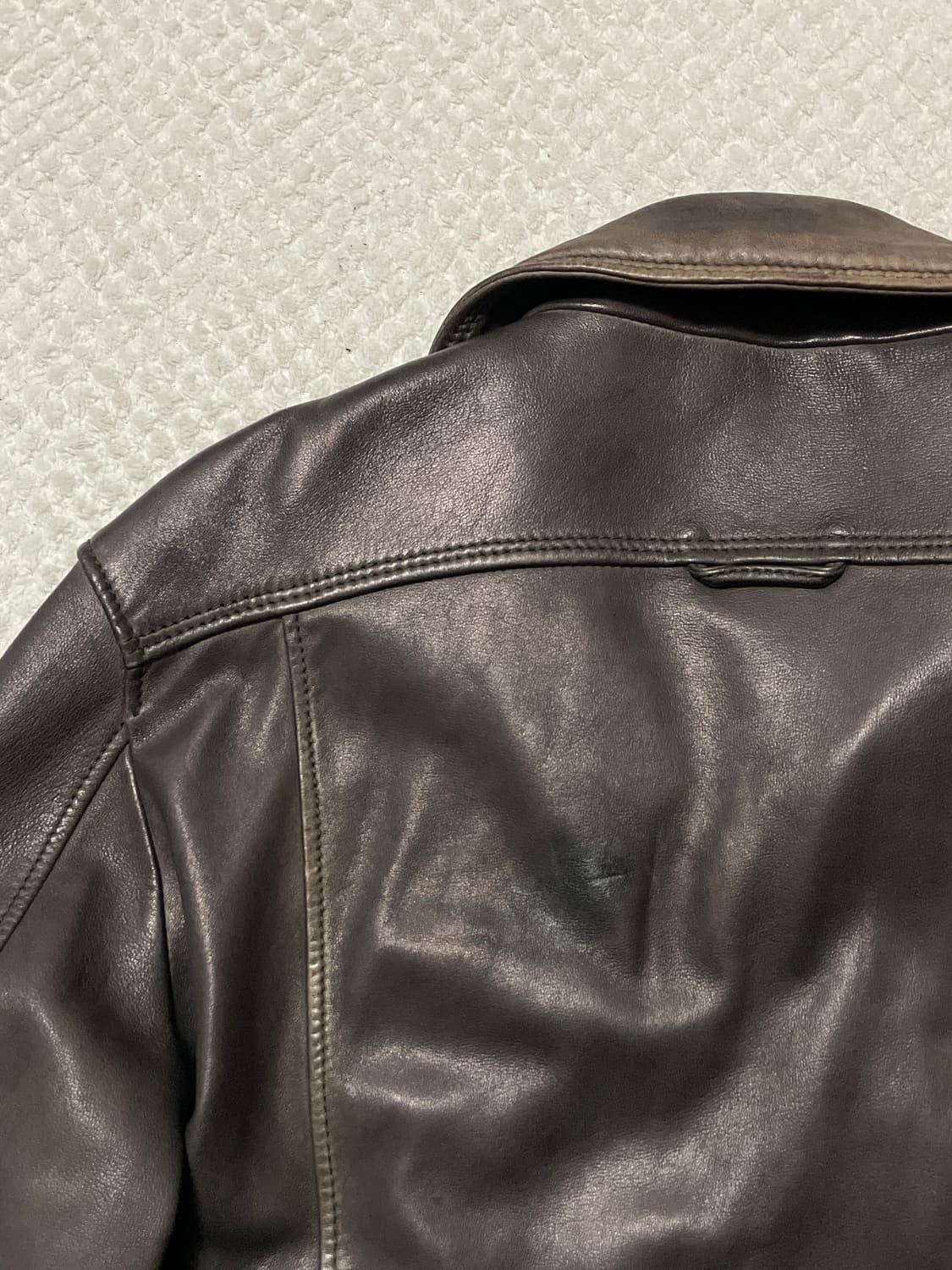 DIESEL 디젤 웨스턴 무드 램스킨 포켓 레더 자켓 브라운 상품이미지9