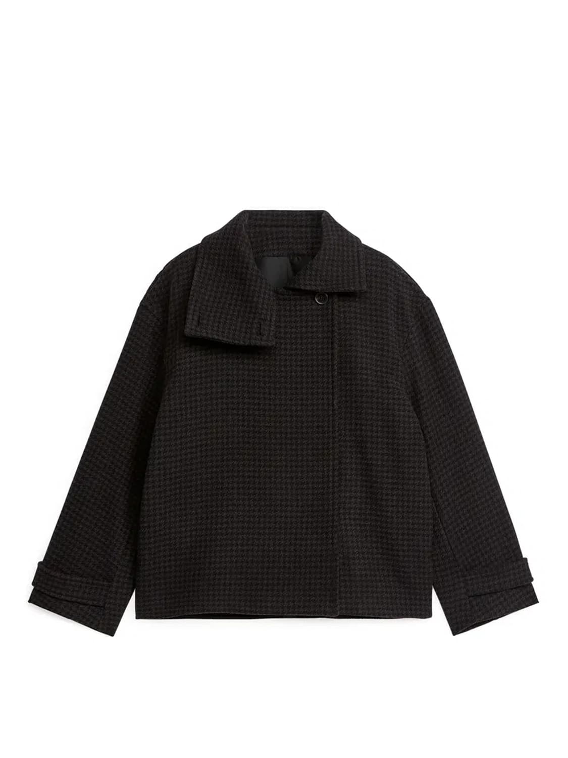 [34] ARKET 아르켓 하이넥 체크 오버핏 울 자켓 상품이미지5