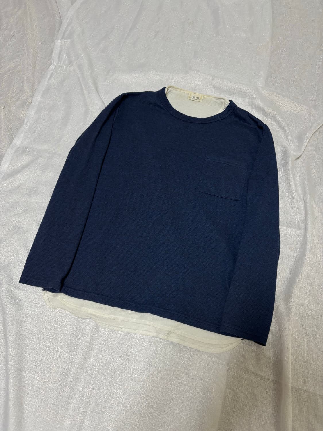 “Unknown” Navy Minimal Mood Layered Slee 상품이미지7