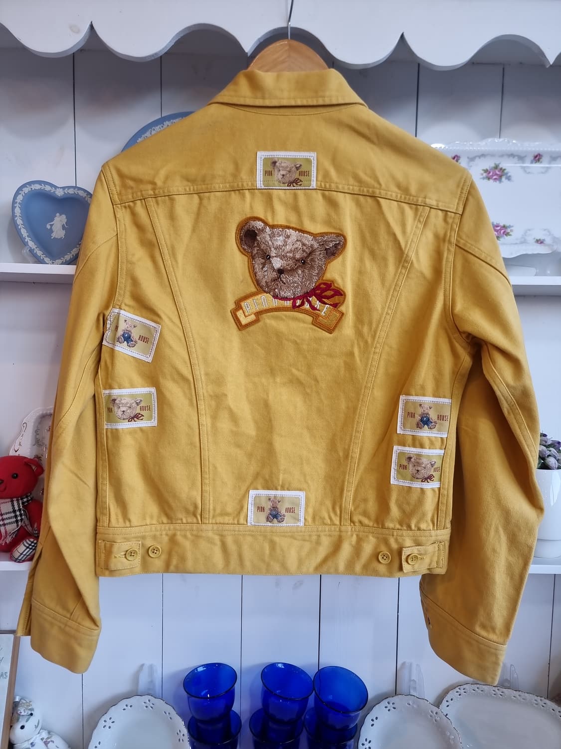 핑크하우스 곰돌이 자켓 머스타드 컬러 상품이미지1