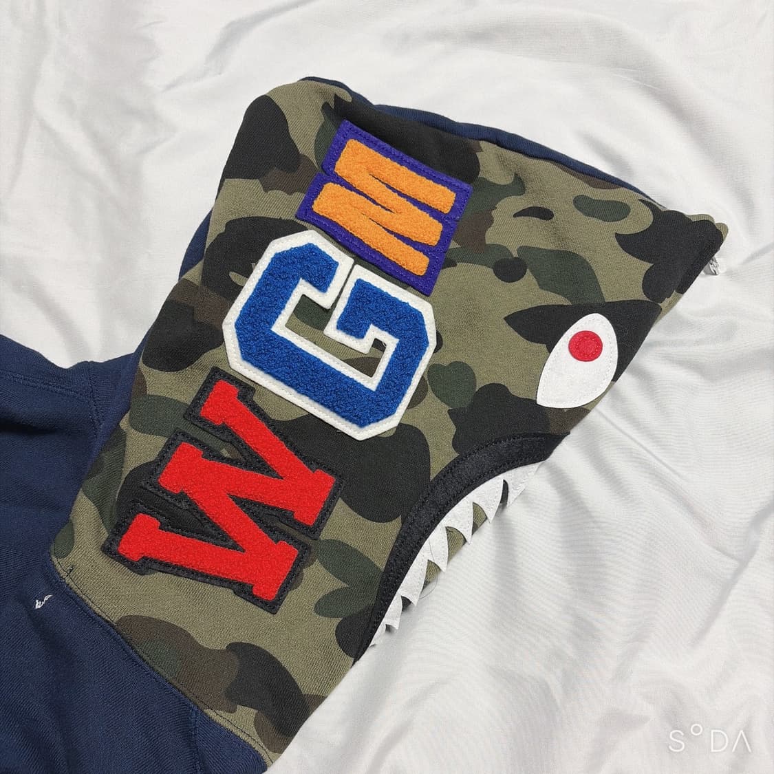 베이프 샤크 후드집업 네이비 카모 M 상품이미지4