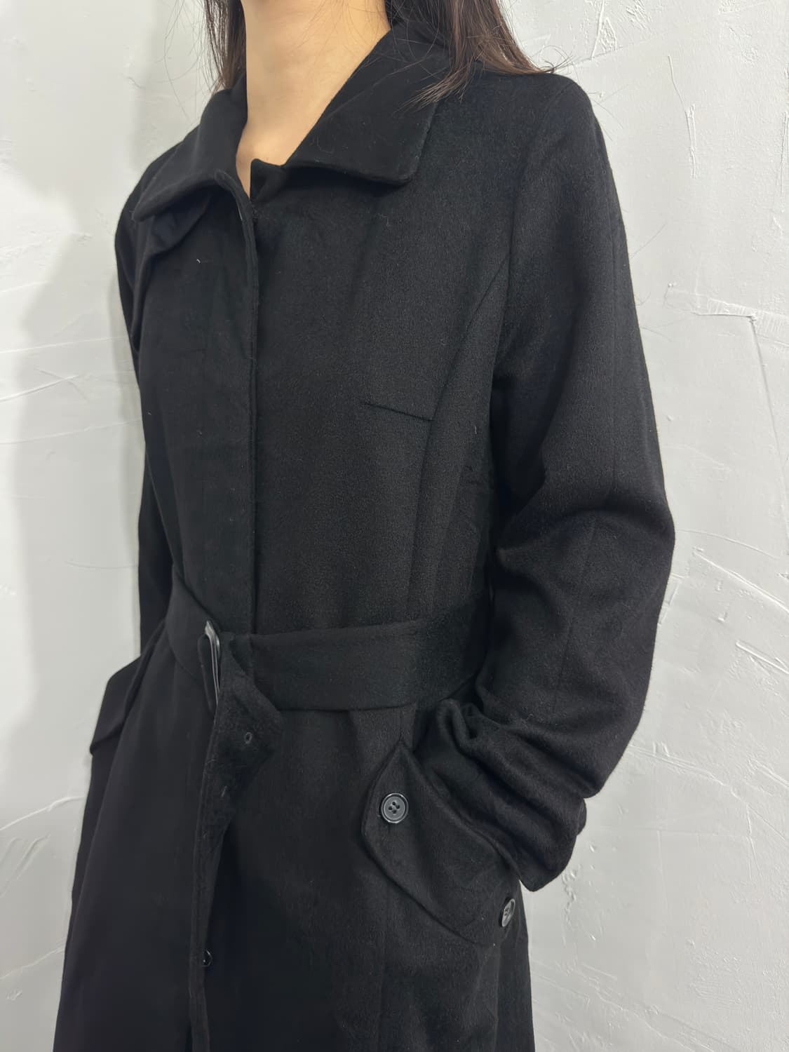 chrome belt cashmere long coat 상품이미지6