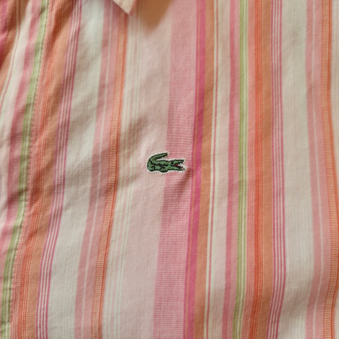 재팬 Lacoste 핑크 멀티 스트라이프 브이넥카라 셔츠 상품이미지7