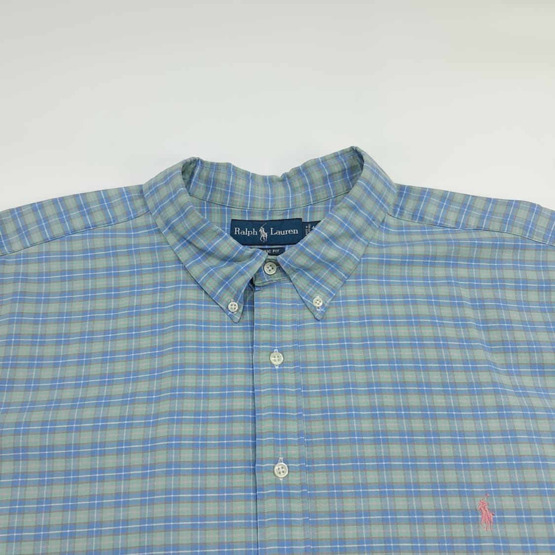 Co486 4XL Big 폴로 랄프로렌 세이지그린 스몰타탄 반팔 셔츠 상품이미지2