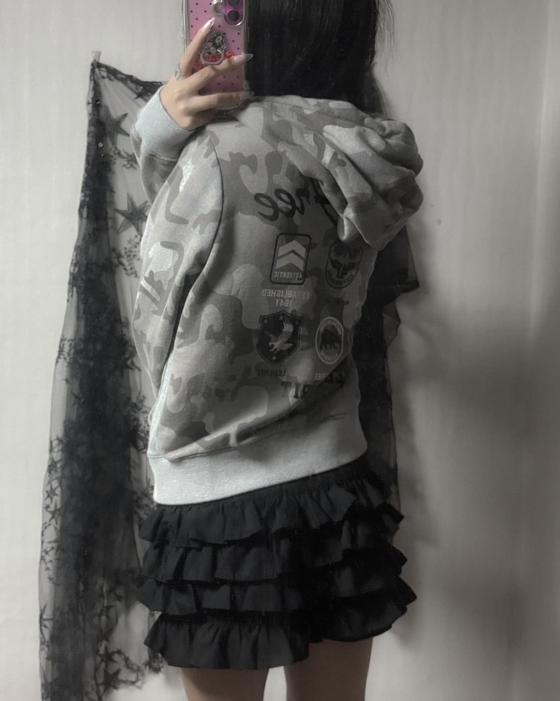 펑크 y2k 패치 포인트 후드집업  상품이미지4