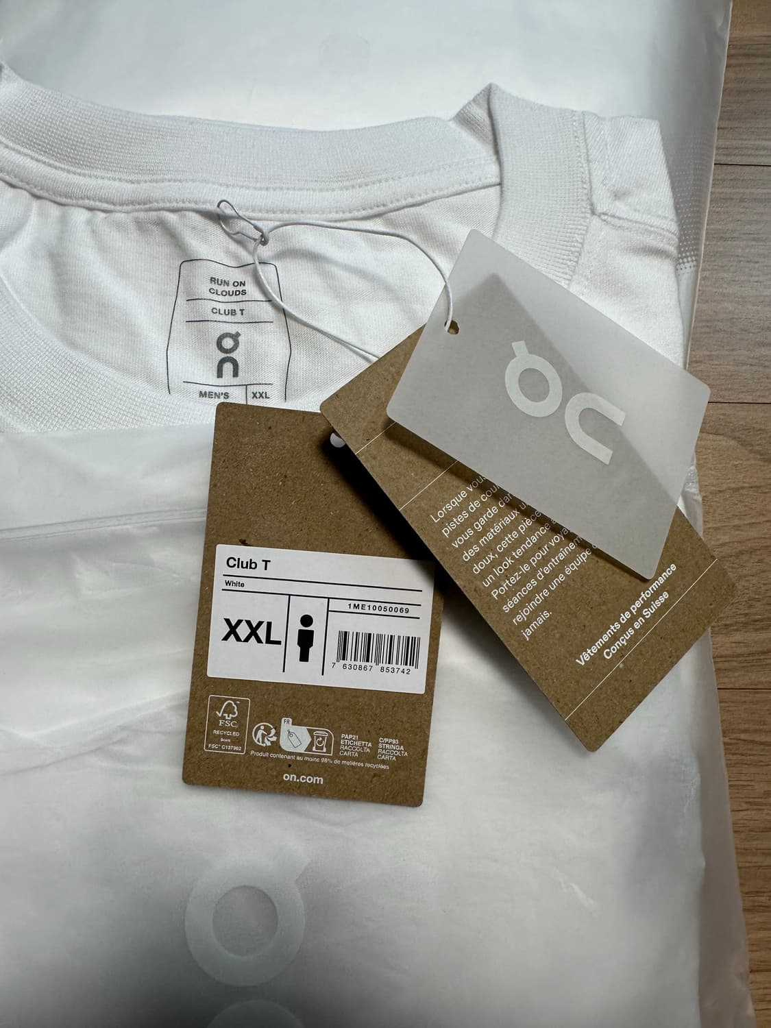 온러닝 클럽 T 반팔 티셔츠 화이트 XXL 2XL 상품이미지5