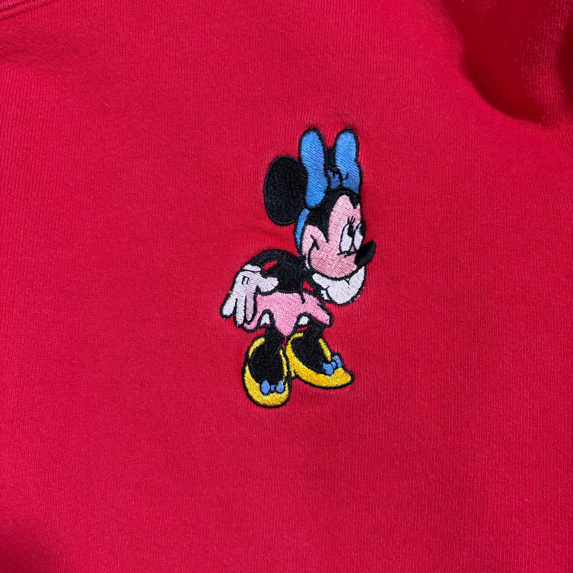 90s 빈티지 디즈니 미니마우스 레드 기모 맨투맨(XL) 상품이미지3