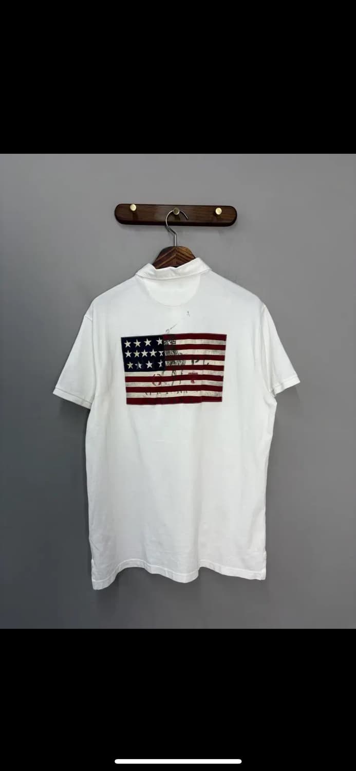 폴로랄프로렌 신형 성조기 백로고 화이트 카라넥하프티셔츠 H2407 상품이미지5