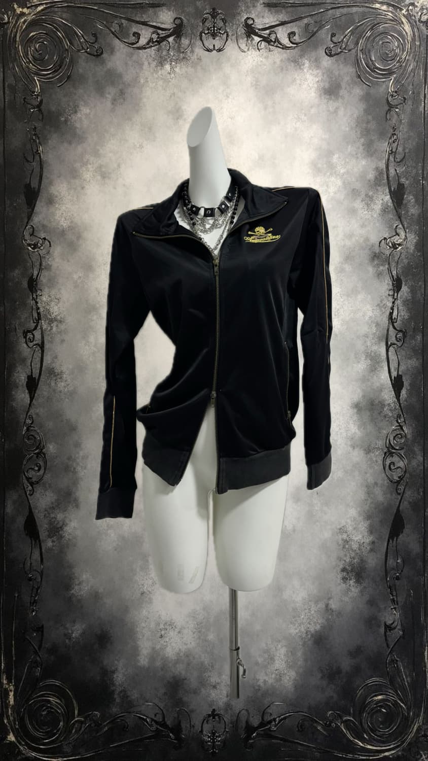 Black skull gold point jersey 상품이미지3