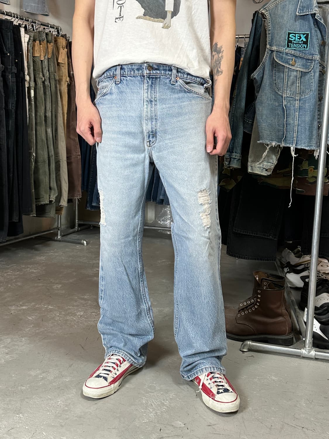 90's USA Made 빈티지 리바이스 517 오렌지탭 부츠컷 상품이미지1