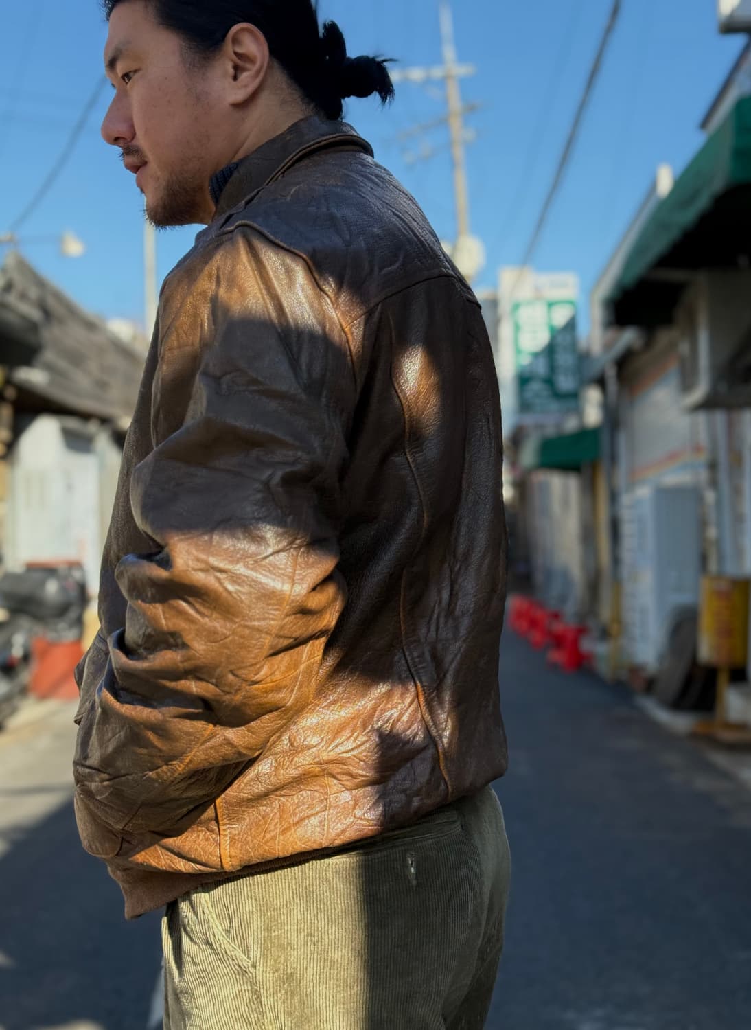 아메리칸 하이드& 레더 레더 봄버 자켓 XL 상품이미지8