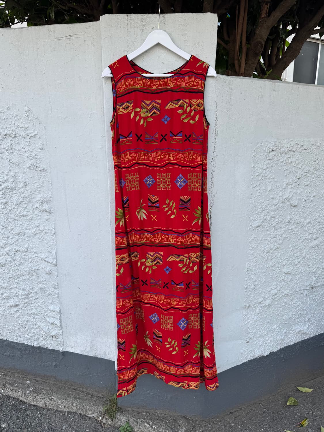 90s Stonebridge 에스닉 패턴 레이온 맥시 원피스 상품이미지5