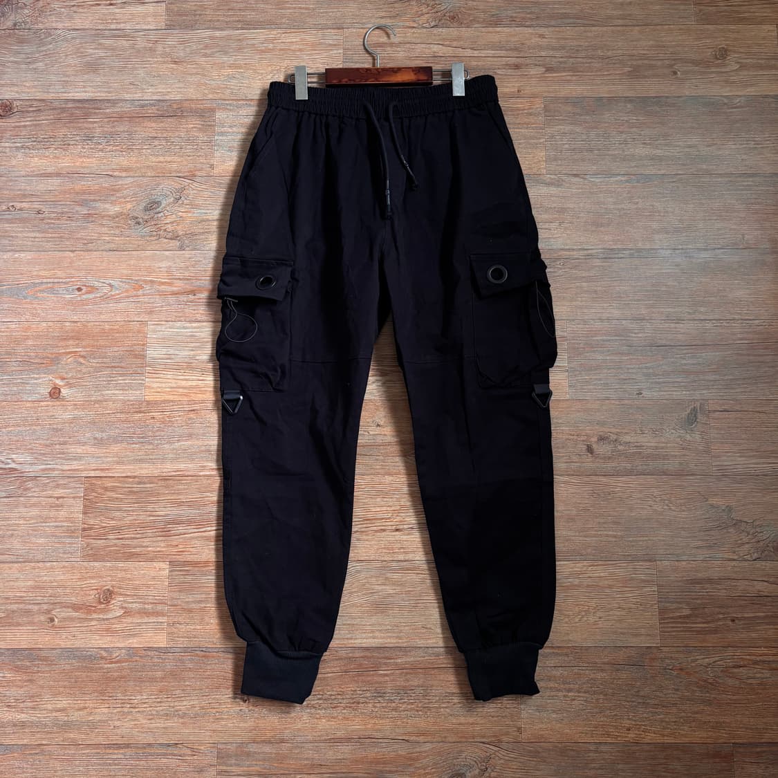 새제품급 블랙 조거 팬츠 34 카고 트레이닝 스판 밴드 상품이미지9