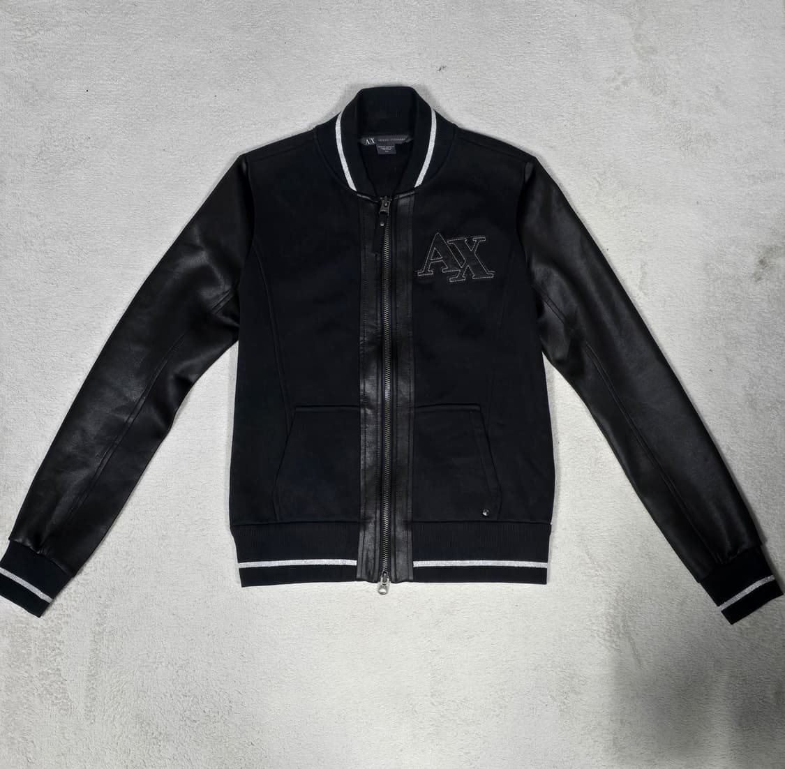 아르마니 익스체인지 여성 블랙 레더 자켓 S 상품이미지2