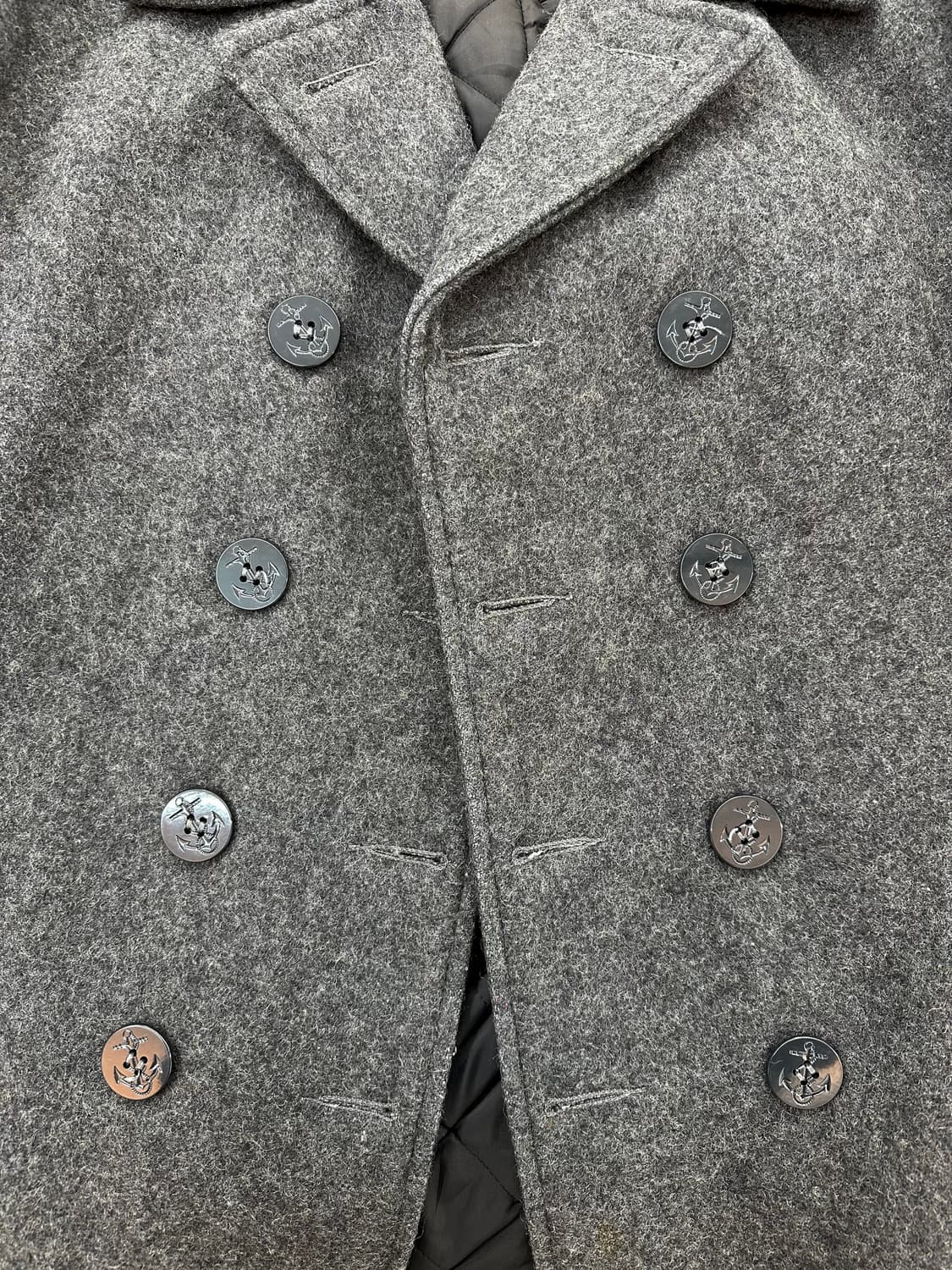 Schott US 740N 42 쇼트 더블 피코트 멜톤 울 그레이 상품이미지10