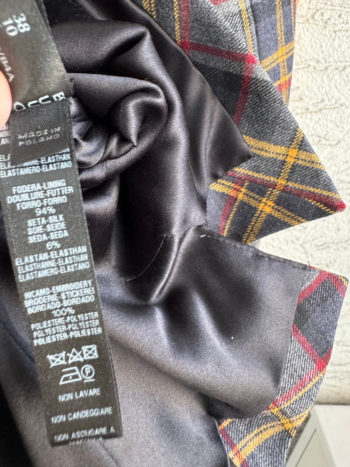 [LA PERLA] 라펠라 체크 패턴 레이스 자켓 38 상품이미지7